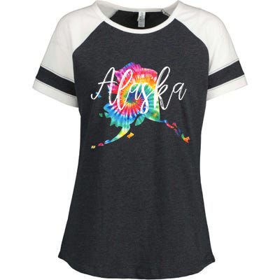 Alaska Tie Dye Enza Ladies Jersey Colorblock Tee