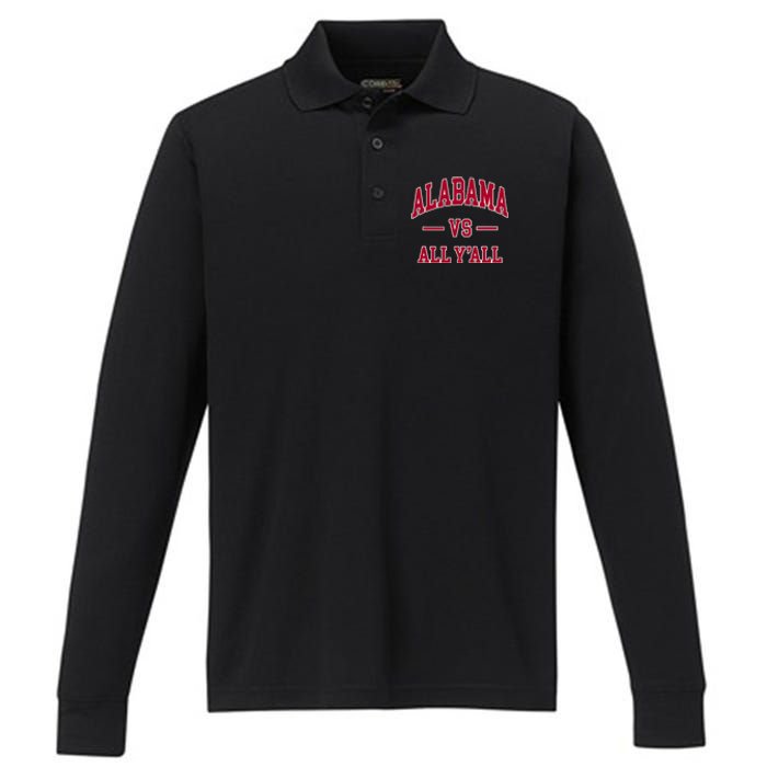 Alabama Throwback Design Classic Performance Long Sleeve Polo