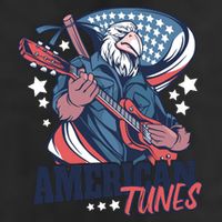 American Tunes Eagle Guitar 7 Panel Mesh Trucker Snapback Hat