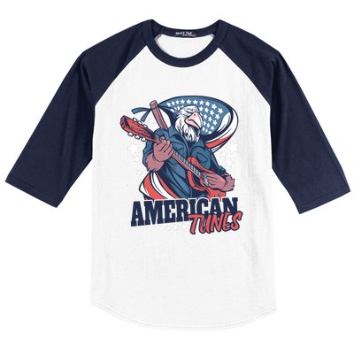 American Tunes Eagle Guitar Baseball Sleeve Shirt