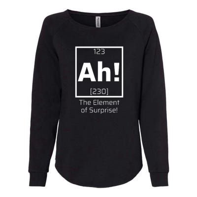 Ah! The Element Of Surprise! Funny Science Lover Womens California Wash Sweatshirt