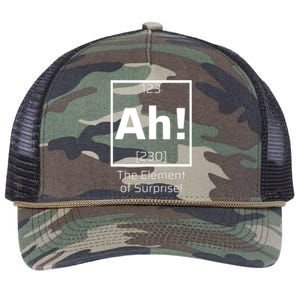 Ah! The Element Of Surprise! Funny Science Lover Retro Rope Trucker Hat Cap