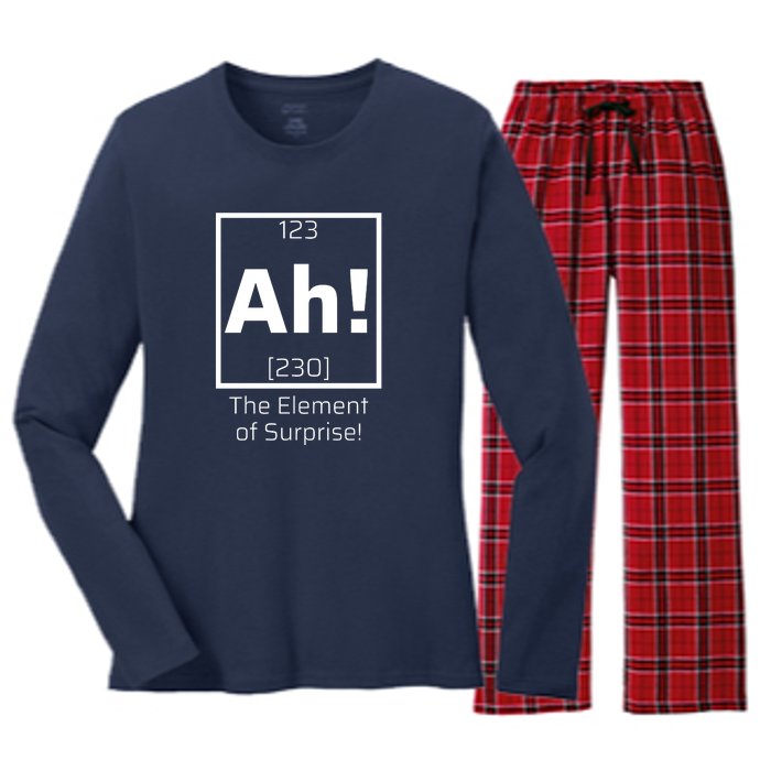 Ah! The Element Of Surprise! Funny Science Lover Women's Long Sleeve Flannel Pajama Set 