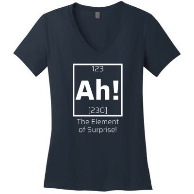 Ah! The Element Of Surprise! Funny Science Lover Women's V-Neck T-Shirt