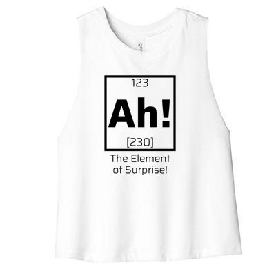 Ah! The Element Of Surprise! Funny Science Lover Women's Racerback Cropped Tank