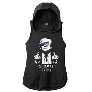 Assassinate This Endorse President Trump Proudly Ladies PosiCharge Tri-Blend Wicking Draft Hoodie Tank