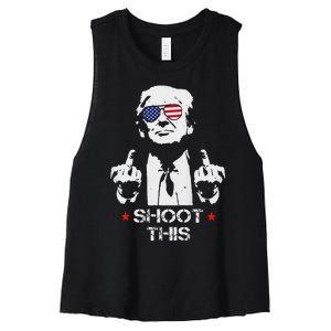 Assassinate This Endorse President Trump Proudly Women's Racerback Cropped Tank