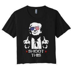 Assassinate This Endorse President Trump Proudly Women's Crop Top Tee