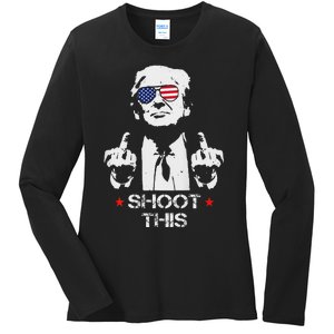 Assassinate This Endorse President Trump Proudly Ladies Long Sleeve Shirt