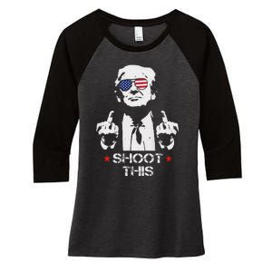 Assassinate This Endorse President Trump Proudly Women's Tri-Blend 3/4-Sleeve Raglan Shirt