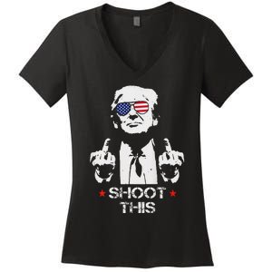 Assassinate This Endorse President Trump Proudly Women's V-Neck T-Shirt