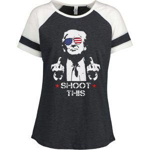 Assassinate This Endorse President Trump Proudly Enza Ladies Jersey Colorblock Tee