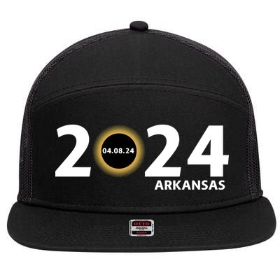 Arkansas Totality Eclipse Total Solar Eclipse 2024 Totality Eclipse 2024 7 Panel Mesh Trucker Snapback Hat