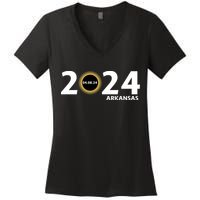 Arkansas Totality Eclipse Total Solar Eclipse 2024 Totality Eclipse 2024 Women's V-Neck T-Shirt