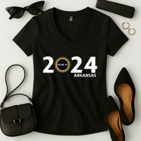 Arkansas Totality Eclipse Total Solar Eclipse 2024 Totality Eclipse 2024 Women's V-Neck T-Shirt