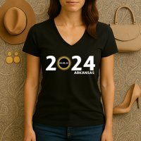 Arkansas Totality Eclipse Total Solar Eclipse 2024 Totality Eclipse 2024 Women's V-Neck T-Shirt