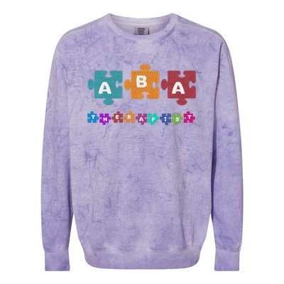 Aba Therapist Educate Behavior Analyst Autism Therapy Rbt Gift Colorblast Crewneck Sweatshirt