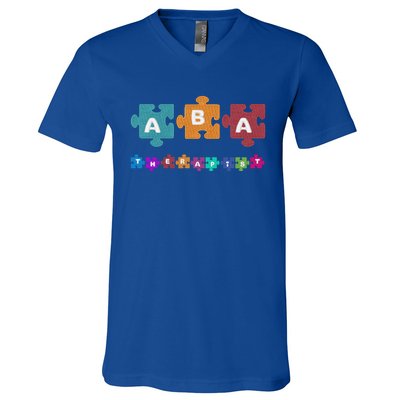 Aba Therapist Educate Behavior Analyst Autism Therapy Rbt Gift V-Neck T-Shirt