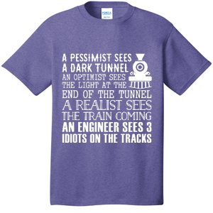 A Train Engineer And 3 Idiots Funny Joke T-Shirt