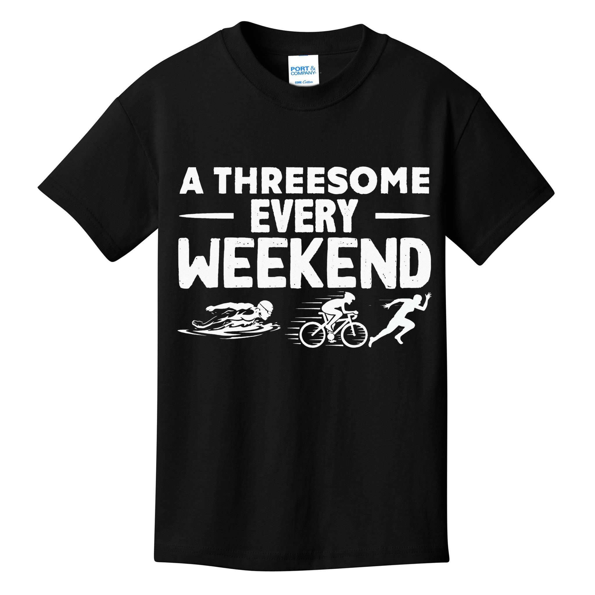 A Threesome Every Weekend Sport Marathon Triathlon Kids T-Shirt