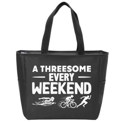A Threesome Every Weekend Sport Marathon Triathlon Zip Tote Bag