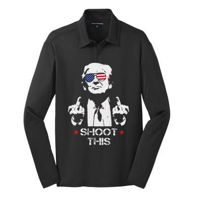 Assassinate This Endorse President Trump Proudly Silk Touch Performance Long Sleeve Polo