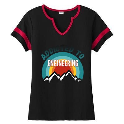 Addicted To Engineering College Major Gift Cool Gift Ladies Halftime Notch Neck Tee