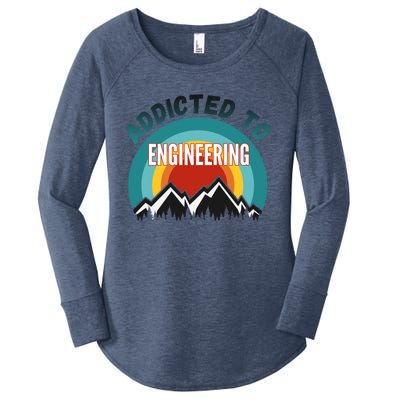 Addicted To Engineering College Major Gift Cool Gift Women's Perfect Tri Tunic Long Sleeve Shirt