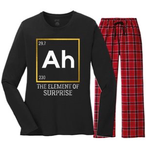 Ah The Element Of Surprise Chemistry Science Humor Women's Long Sleeve Flannel Pajama Set 