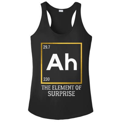 Ah The Element Of Surprise Chemistry Science Humor Ladies PosiCharge Competitor Racerback Tank