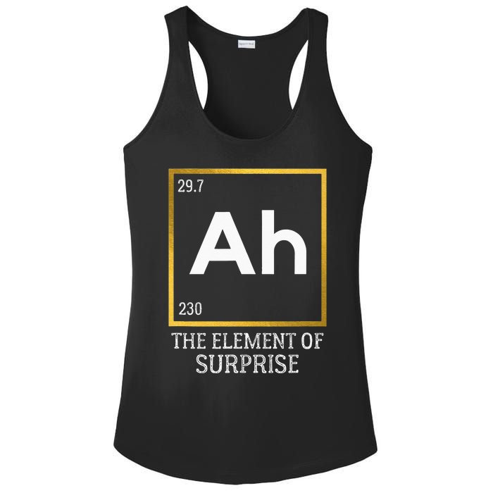 Ah The Element Of Surprise Chemistry Science Humor Ladies PosiCharge Competitor Racerback Tank