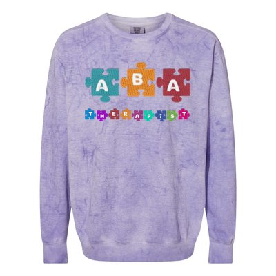 ABA Therapist Educate Behavior Analyst Autism Therapy RBT Colorblast Crewneck Sweatshirt