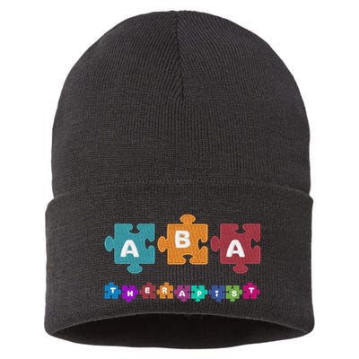 ABA Therapist Educate Behavior Analyst Autism Therapy RBT Sustainable Knit Beanie