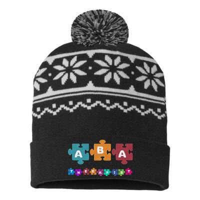 ABA Therapist Educate Behavior Analyst Autism Therapy RBT USA-Made Snowflake Beanie