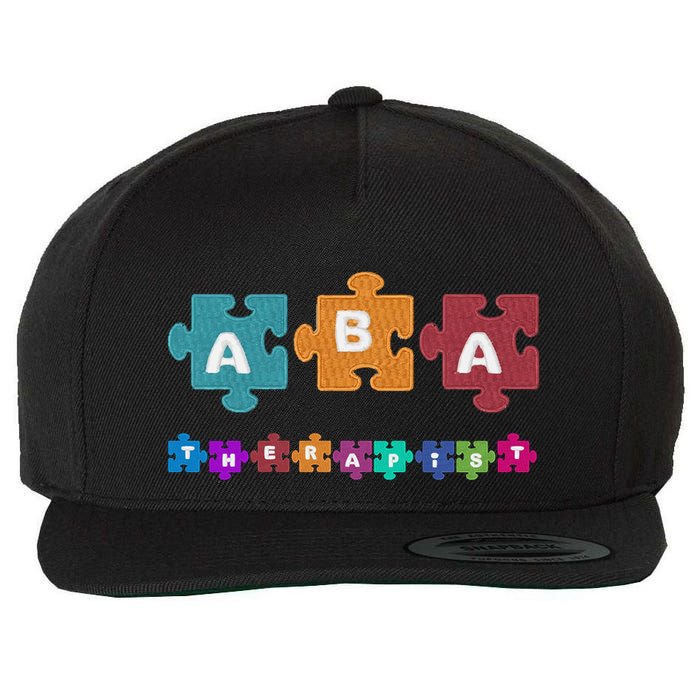 ABA Therapist Educate Behavior Analyst Autism Therapy RBT Wool Snapback Cap