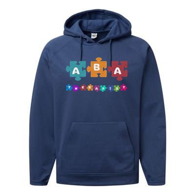 ABA Therapist Educate Behavior Analyst Autism Therapy RBT Performance Fleece Hoodie