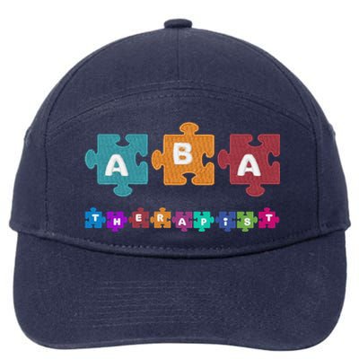 ABA Therapist Educate Behavior Analyst Autism Therapy RBT 7-Panel Snapback Hat