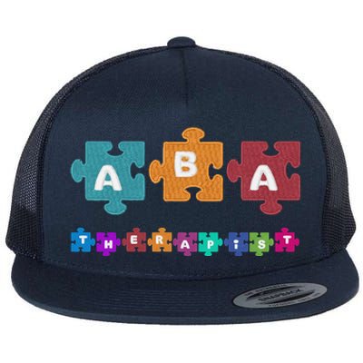 ABA Therapist Educate Behavior Analyst Autism Therapy RBT Flat Bill Trucker Hat