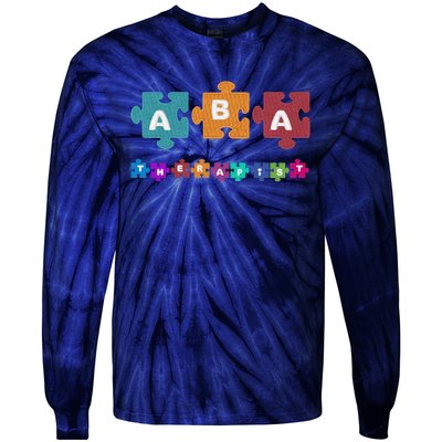 ABA Therapist Educate Behavior Analyst Autism Therapy RBT Tie-Dye Long Sleeve Shirt