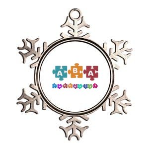 ABA Therapist Educate Behavior Analyst Autism Therapy RBT Metallic Star Ornament