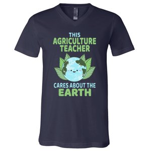 Agriculture Teacher Earth Day School Classroom V-Neck T-Shirt