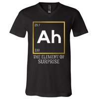 Ah The Element Of Surprise Chemistry Science Humor V-Neck T-Shirt