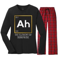 Ah The Element Of Surprise Chemistry Science Humor Women's Long Sleeve Flannel Pajama Set 