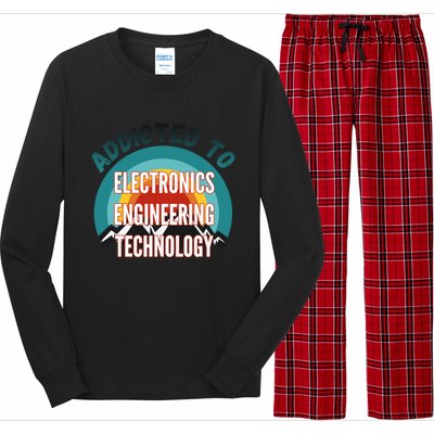 Addicted To Electronics Engineering Technology College Major Gift Long Sleeve Pajama Set