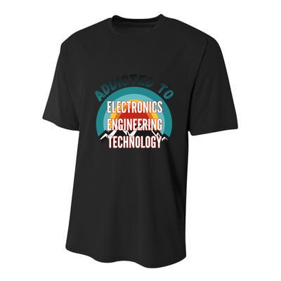 Addicted To Electronics Engineering Technology College Major Gift Youth Performance Sprint T-Shirt