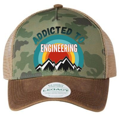 Addicted To Engineering College Major Gift Cool Gift Legacy Tie Dye Trucker Hat