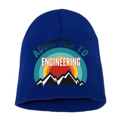 Addicted To Engineering College Major Gift Cool Gift Short Acrylic Beanie