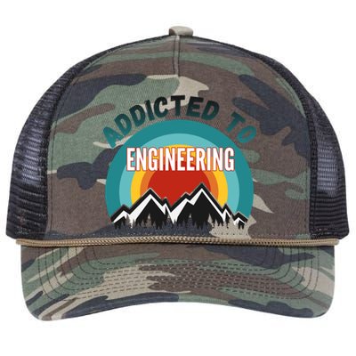 Addicted To Engineering College Major Gift Cool Gift Retro Rope Trucker Hat Cap