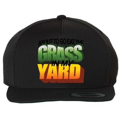 About To Eat The Grass In My Yard Wordart Wool Snapback Cap