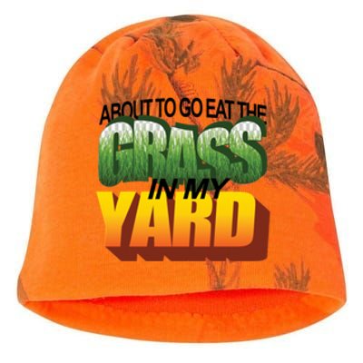 About To Eat The Grass In My Yard Wordart Kati - Camo Knit Beanie